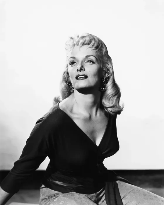 Framed Print : THE FUZZY PINK NIGHTGOWN, Jane Russell, 1957