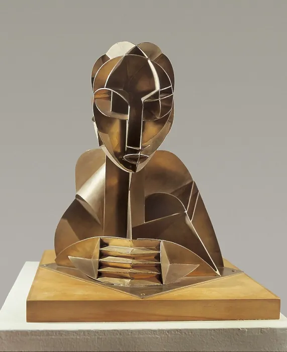 Framed Print : GABO, Naum Pevsner, also called Naum (1890-1977). Head No. 2. 1916. Made in steel. Constructivism. Sculpture. UNITED KINGDOM. London. Tate Gallery