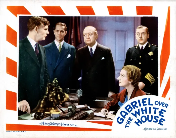 Framed Print : GABRIEL OVER THE WHITE HOUSE, from left, Walter Huston, Franchot Tone, Karen Morley, 1933
