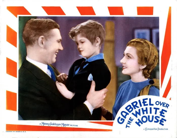 Framed Print : GABRIEL OVER THE WHITE HOUSE, from left, Walter Huston, Dickie Moore, Karen Morley, 1933