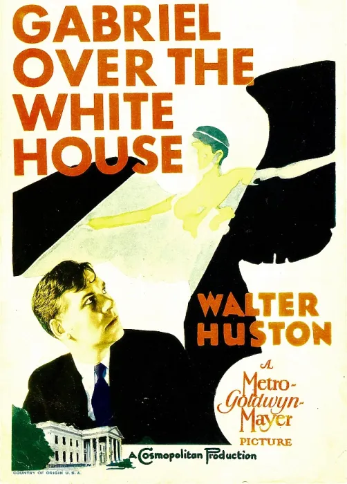 Framed Print : GABRIEL OVER THE WHITE HOUSE, left: Walter Huston on midget window card, 1933