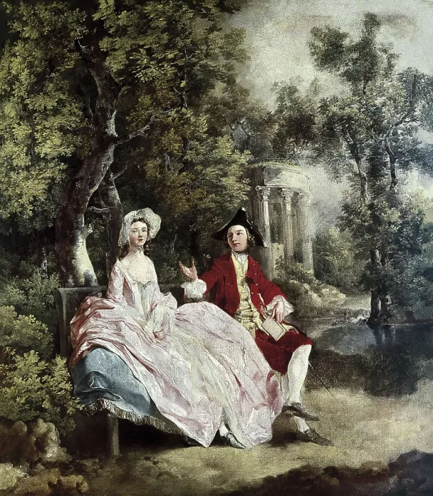 Framed Print : GAINSBOROUGH, Thomas (1727-1788). Conversation in a Park, portrait of the artist and his wife, Margaret Burr at the time of their marriage. 1749 - 1780