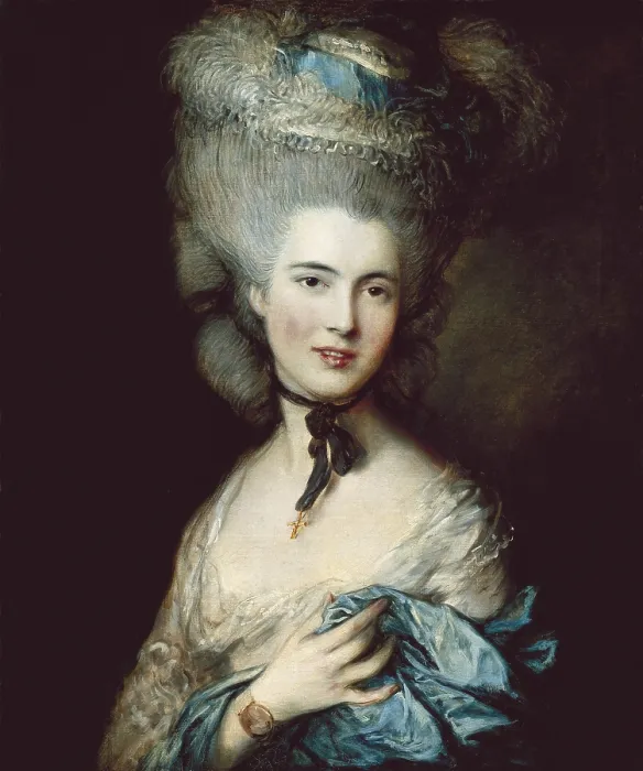 Framed Print : GAINSBOROUGH, Thomas (1727-1788). A Woman in Blue (Portrait of the Duchess of Beaufort). c. 1778. Romanticism. Oil on canvas. RUSSIA. Saint Petersburg. State Hermitage Museum