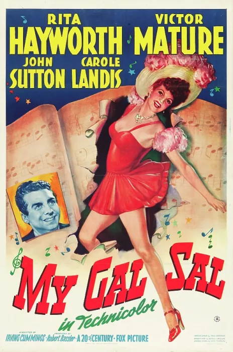 Framed Print : MY GAL SAL, from left: Victor Mature, Rita Hayworth on poster art, 1942, TM and Copyright 20th Century Fox Film Corp. All rights reserved. / courtesy Everett Collection