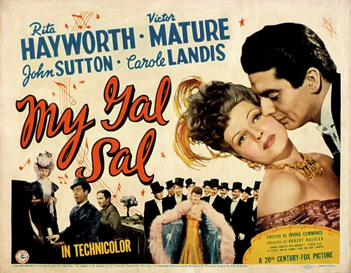 Framed Print : MY GAL SAL, Rita Hayworth, Phil Silvers, John Sutton, Victor Mature, 1942, TM and Copyright (c) 20th Century-Fox Film Corp. All Rights Reserved