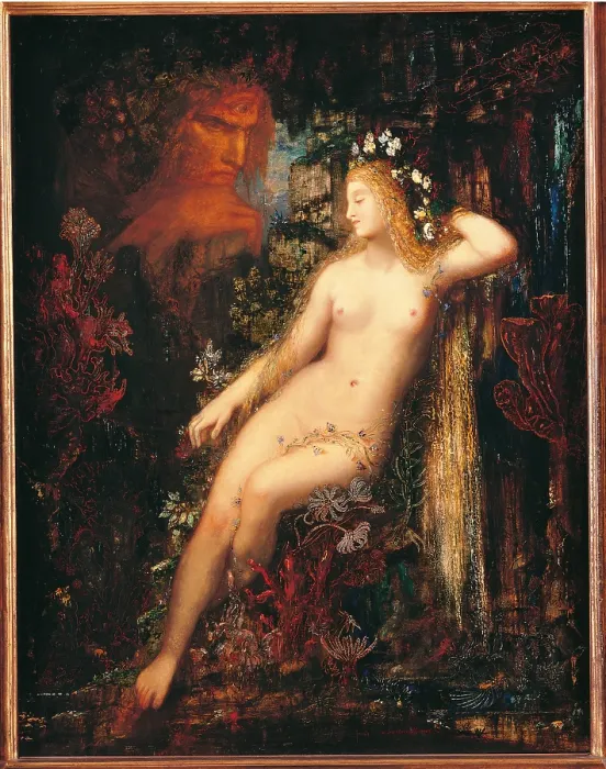 Framed Print : Galathea, by Gustave Moreau, 1880 about, 19th Century, oil on panel, cm 85 x 67 - France, Ile de France, Paris, Muse dOrsay. All