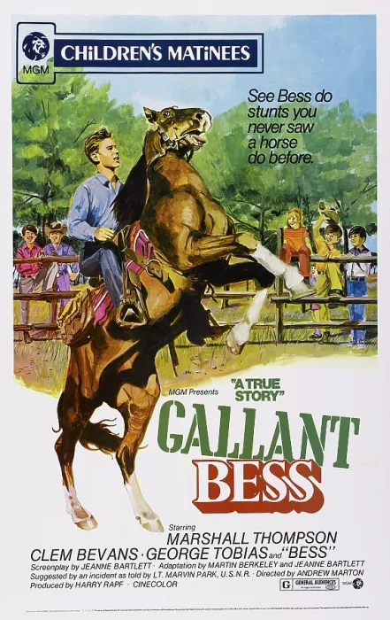 Framed Print : GALLANT BESS, US poster art, Marshall Thompson, Silvernip, the horse, 1946