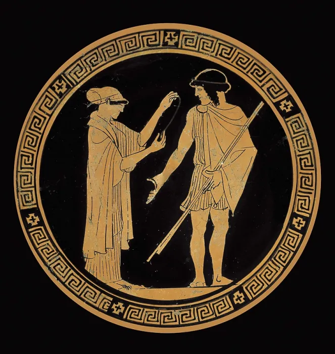 Framed Print : Gallant conversation. 5th c. BC. Red-figure ceramic. Classical Greek art. Ceramics. ITALY. Rome. Capitoline Museums. AISA / Everett Collection**US SALES ONLY** Framed Print : Gallant conversation. 5th c. BC. Red-figure ceramic. Classical Greek art. Ceramics. ITALY. Rome. Capitoline Museums. AISA / Everett Collection**US SALES ONLY**