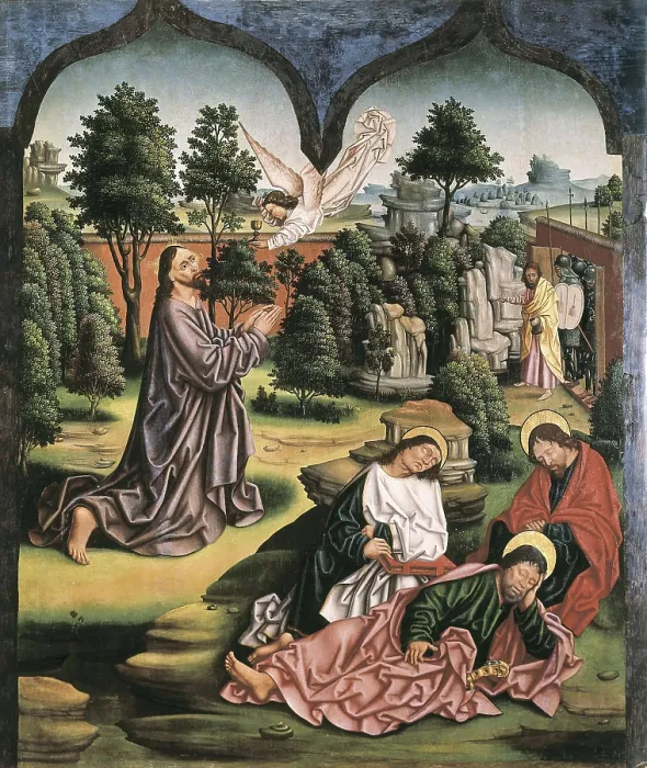 Framed Print : GALLEGO, Fernando (1440-1507). Prayer in the Garden. End 15th c. Belonging to the main altarpiece of the church. Renaissance art. Oil on wood. SPAIN. Arcenillas Framed Print : GALLEGO, Fernando (1440-1507). Prayer in the Garden. End 15th c. Belonging to the main altarpiece of the church. Renaissance art. Oil on wood. SPAIN. Arcenillas