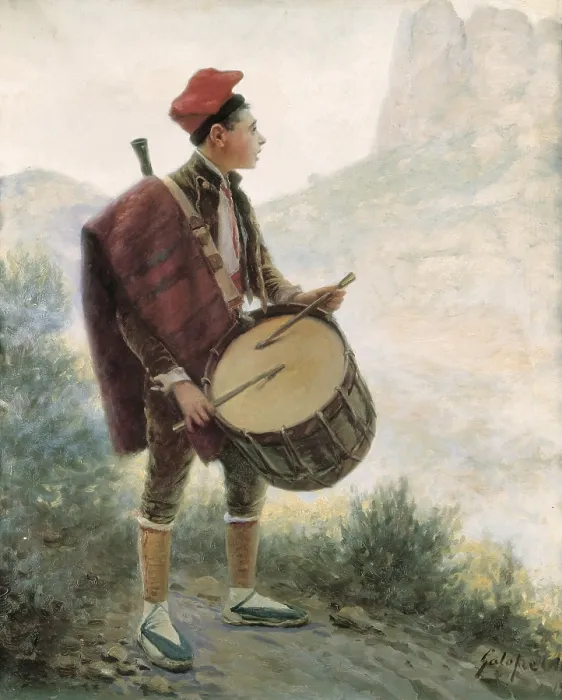 Framed Print : GALOFRE I OLLER, Francesc (1865-1942). The Bruc Drummer. Peninsular War. Oil on canvas. SPAIN. Madrid. Ministry of Treasury Framed Print : GALOFRE I OLLER, Francesc (1865-1942). The Bruc Drummer. Peninsular War. Oil on canvas. SPAIN. Madrid. Ministry of Treasury