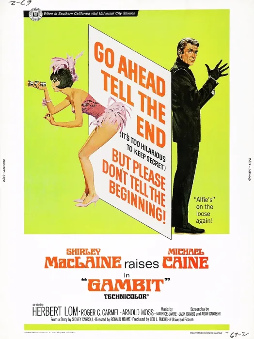 Framed Print : GAMBIT, US poster, from left: Shirley MacLaine, Michael Caine, 1966