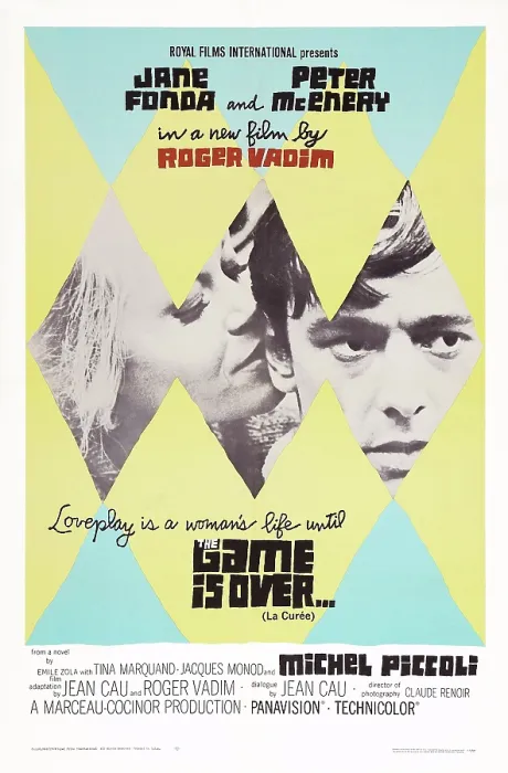 Framed Print : THE GAME IS OVER, (aka LA CUREE), US poster art, from left: Jane Fonda, Peter McEnery, 1966