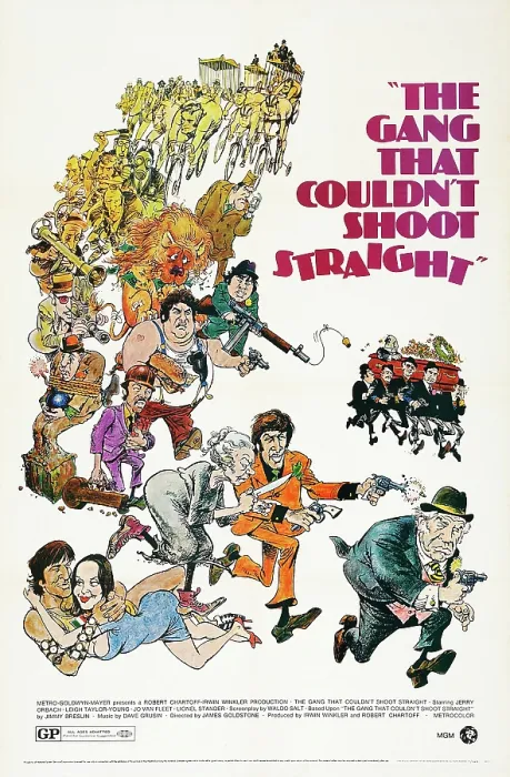 Framed Print : THE GANG THAT COULDN'T SHOOT STRAIGHT, US poster, bottom from left: Robert De Niro, Leigh Taylor-Young, Jo Van Fleet, Jerry Orbach, Lionel Stander, 1971