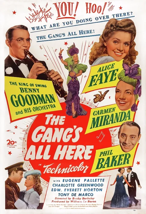 Framed Print : THE GANG'S ALL HERE, US poster art, from top left: Benny Goodman, Alice Faye, Carmen Miranda, Phil Baker; bottom left: James Ellison Framed Print : THE GANG'S ALL HERE, US poster art, from top left: Benny Goodman, Alice Faye, Carmen Miranda, Phil Baker; bottom left: James Ellison