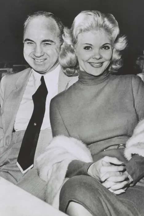 Framed Print : Gangster Mickey Cohen with stripper Candy Barr following her performance at the Club Largo, Hollywood, May 2, 1959 Framed Print : Gangster Mickey Cohen with stripper Candy Barr following her performance at the Club Largo, Hollywood, May 2, 1959