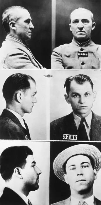 Framed Print : Three of gangsters hunted by Federal agents, Dec. 16, 1933