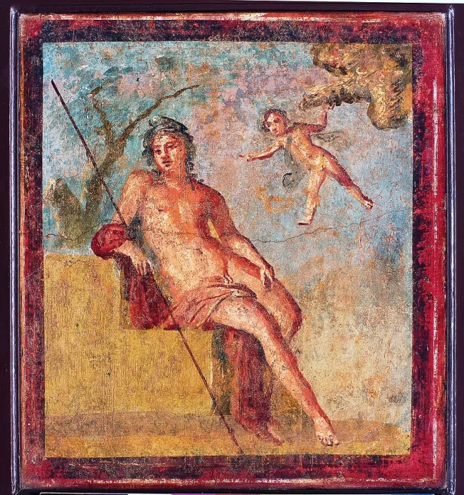 Framed Print : Ganymede, by unknown artist, 62-79, 1st Century A.D. ripped fresco, 37 x 34 cm - Italy, Campania, Naples, National Archaeological Museum, Room LXXII, inv. 9547
