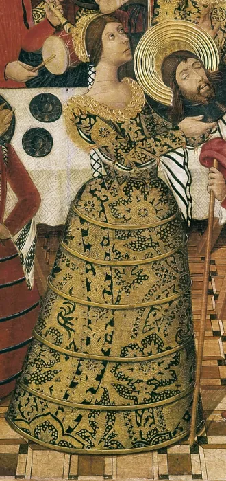 Framed Print : GARCIA DE BENABARRE, Pedro ( -1496). Herod's Banquet. Altarpiece of Saint John. c. 1470. Detail of Salome with John the Baptist's head. International gothic