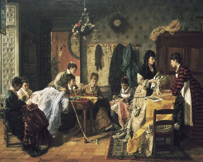 Framed Print : GARCIA GARCIA, Manuel, also called 'el Hispaleto' (1836-1898). Dressmaker's workroom. Oil on canvas. AISA / Everett Collection**US SALES ONLY**