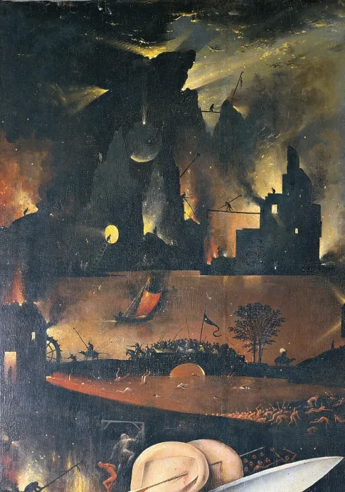 Framed Print : Garden of Earthly Delights - Hell Music, by Van Aeken Joren Anthoniszoon known as Bosch Hieronymus, 16th Century, 1503 -1504, oil on panel, cm 220 x 97 Framed Print : Garden of Earthly Delights - Hell Music, by Van Aeken Joren Anthoniszoon known as Bosch Hieronymus, 16th Century, 1503 -1504, oil on panel, cm 220 x 97