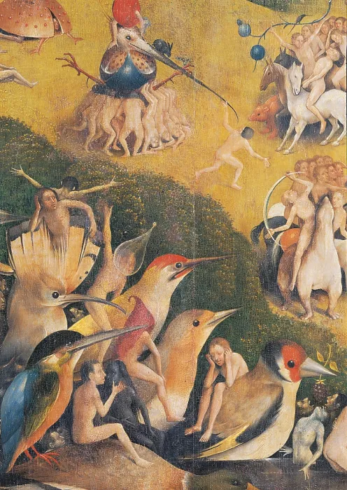 Framed Print : The Garden of Earthly Delights, by Van Aeken Joren Anthoniszoon known as Bosch Hieronymus, 16th Century, 1503 -1504, oil on panel, cm 220 x 195 - Spain, Comunidad de Madrid
