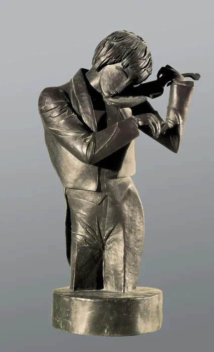Framed Print : GARGALLO, Pablo (1881-1934). The Virtuoso (The violinist). 1920. Sculpture on bronze. SPAIN. Barcelona. National Art Museum of Catalonia. AISA / Everett Collection**US SALES ONLY**
