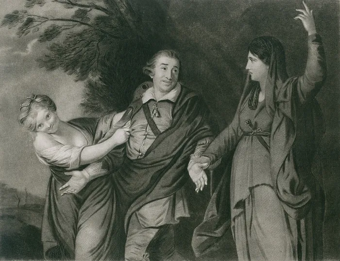 Framed Print : GARRICK BETWEEN TRAGEDY AND COMEDY, by Sir Joshua Reynolds, 1761, portrays the famous British actor Shakespearean actor