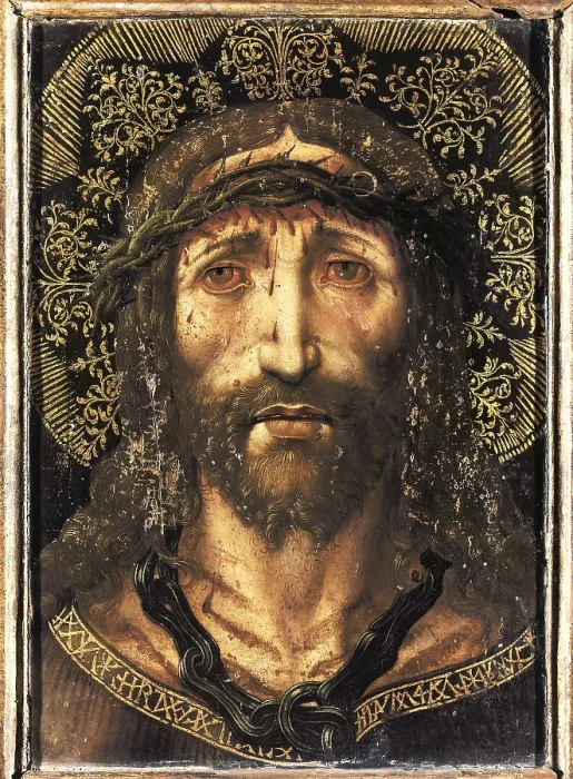 Framed Print : GASCO, Juan (16th century). Holy Face. c. 1513. Gothic art. Tempera on wood. SPAIN. Vic. Vic Episcopal Museum. Proc: SPAIN. Vic. Cathedral. - P