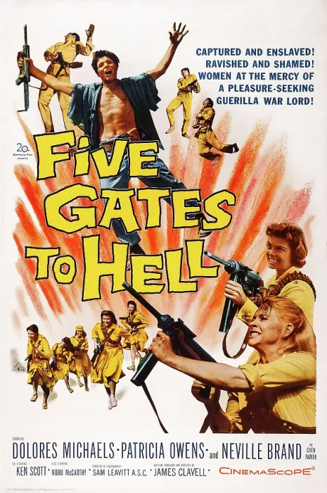 Framed Print : FIVE GATES TO HELL, top: Nobu McCarthy, bottom: Patricia Owens, Dolores Michaels, 1959. TM and Copyright 20th Century Fox Film Corp