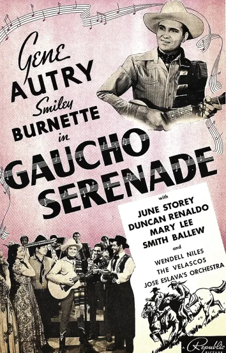 Framed Print : GAUCHO SERENADE, top right and bottom center: Gene Autry on window card, 1940