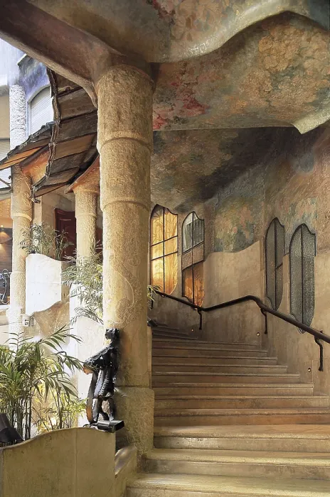 Framed Print : GAUDI i CORNET, Antoni (1852-1926). Mil House or La Pedrera. 1906-1910. SPAIN. Barcelona. Mil House or 'The Quarry'. Main staircase. Modernism. Architecture