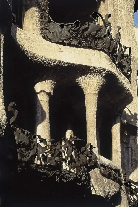 Framed Print : GAUDI i CORNET, Antoni (1852-1926). Mil House or La Pedrera. 1906-1910. SPAIN. Barcelona. Mil House or 'The Quarry'. Balcony from the facade. Modernism. Architecture