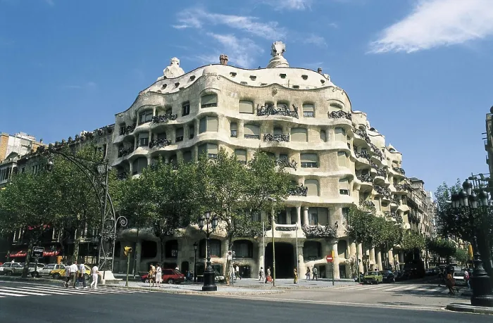 Framed Print : GAUDI i CORNET, Antoni (1852-1926). Mil House or La Pedrera. 1906-1910. SPAIN. CATALONIA. BARCELONA. Barcelona. Mil House or 'La Pedrera', work by Antonio Gaud