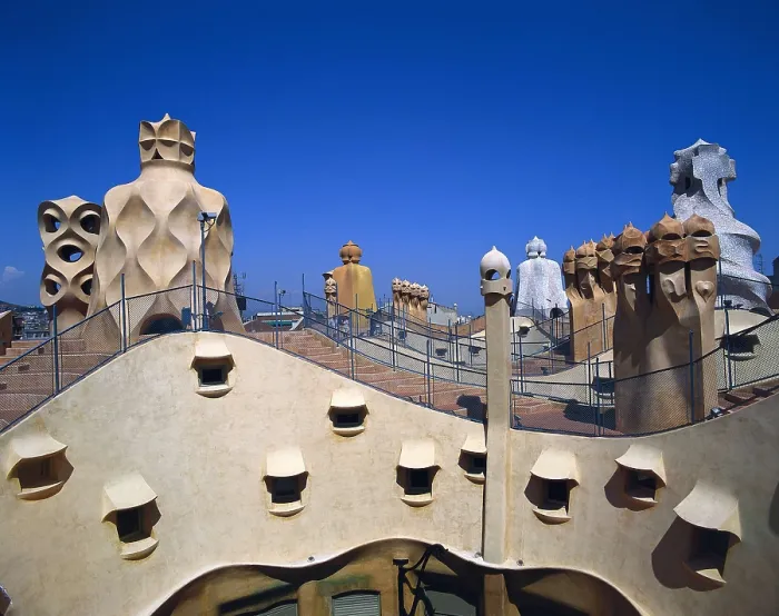 Framed Print : GAUDI i CORNET, Antoni (1852-1926). Mil House or La Pedrera. 1906-1910. SPAIN. CATALONIA. Barcelona. Mil House or 'The Quarry'. Modernism. Architecture