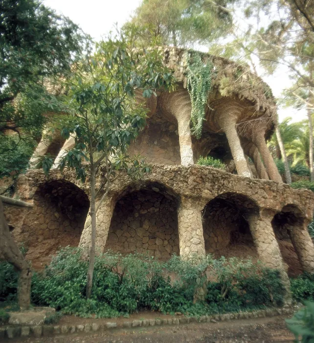 Framed Print : GAUDI i CORNET, Antoni (1852-1926). Park Gell. 1900-1914. SPAIN. CATALONIA. Barcelona. Park Gell. Arches. Modernism. Architecture. AISA / Everett Collection**US SALES ONLY**