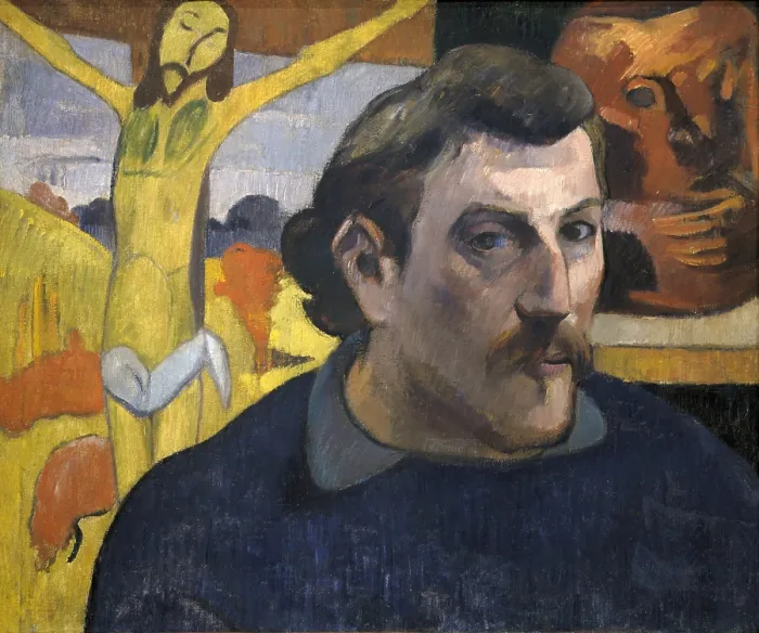 Framed Print : GAUGUIN, Paul (1848-1903). The Artist with the Yellow Christ. 1890 - 1891. Painted during his second stay in Brittany. Impressionism. Oil on canvas. FRANCE. Paris