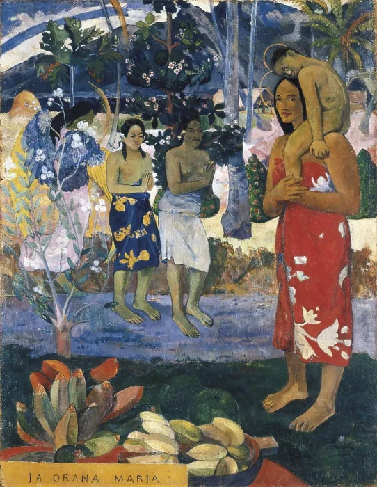 Framed Print : GAUGUIN, Paul (1848-1903). La Orana Maria (Hail Mary). 1891. Post-Impressionism. Oil on canvas. UNITED STATES OF AMERICA. New York City. Metropolitan Museum of Art Framed Print : GAUGUIN, Paul (1848-1903). La Orana Maria (Hail Mary). 1891. Post-Impressionism. Oil on canvas. UNITED STATES OF AMERICA. New York City. Metropolitan Museum of Art