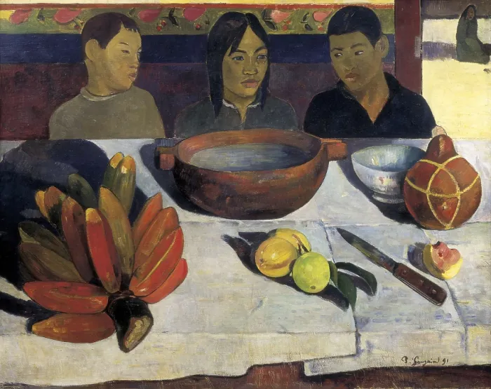 Framed Print : GAUGUIN, Paul (1848-1903). The Meal or The Bananas. 1891. Post-Impressionism. Oil on canvas. FRANCE. Paris. Muse d'Orsay (Orsay Museum)