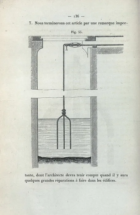Framed Print : GAY-LUSSAC, Joseph-Louis (1778-1850). Page from 'Instruction sur les paratonnerres adopte par l'Acadmie des sciences'. Edition of Paris in 1874. Engraving. FRANCE