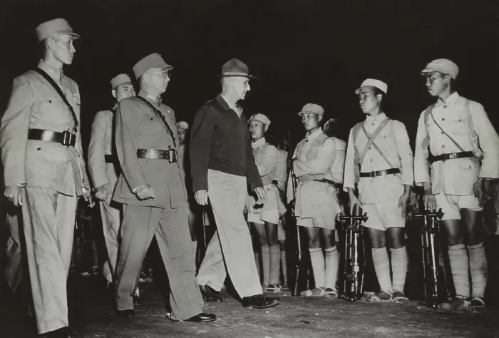 Framed Print : Gen. Joseph Stilwell inspecting Chinese troops in India in 1942 Framed Print : Gen. Joseph Stilwell inspecting Chinese troops in India in 1942