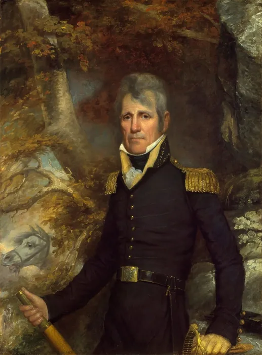 Framed Print : General Andrew Jackson in 1819 military portrait by John Wesley Jarvis. This portrait was painted in New York in 1819, when Jackson was celebrated as the hero of the War of 1812