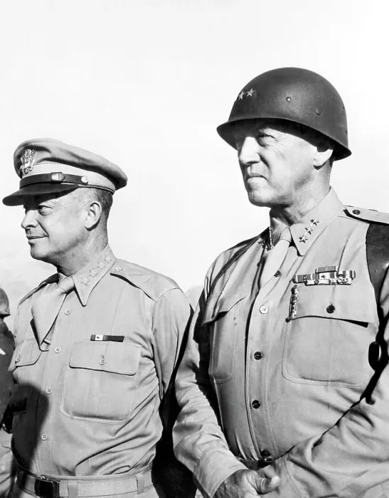 Framed Print : General Dwight Eisenhower, General George Patton, c. 1940's.. Courtesy: CSU Archives  /  Everett Collection