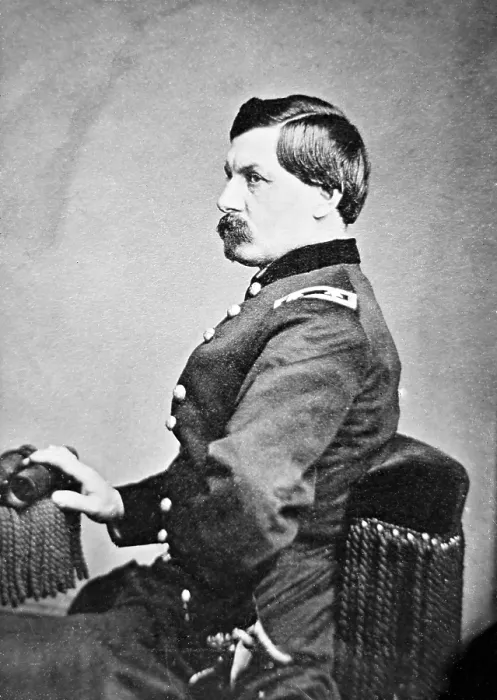 Framed Print : General George B. McClellan. portrait by Mathew Brady, 1861