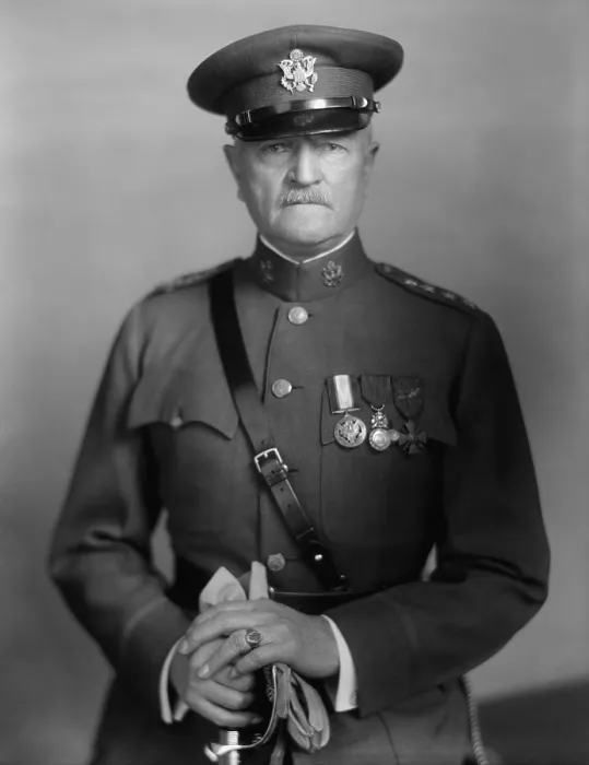 Framed Print : General John Pershing in uniform with medals, 1910-1920. His served as Commander of the American Expeditionary Force during WW1 (BSLOC_2017_1_3)