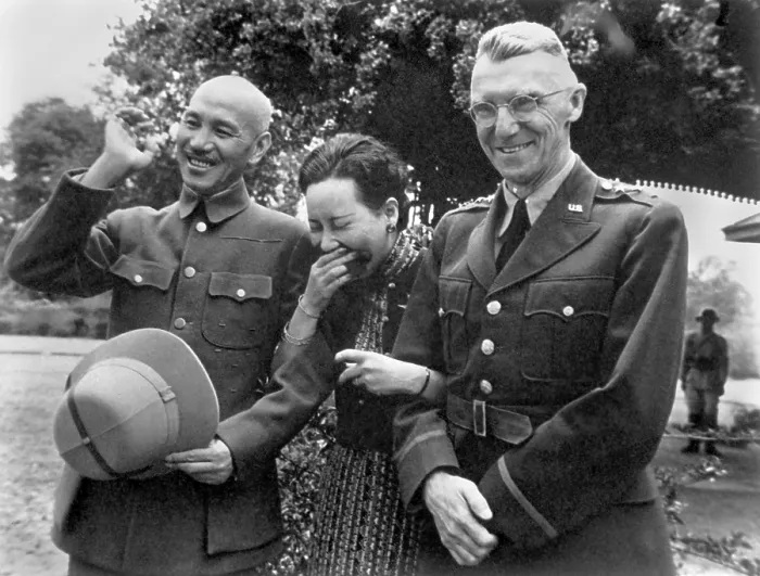 Framed Print : General and Madame Chiang Kai Shek with Gen. Joseph Stilwell after the Doolittle Raid on Japan. April 19, 1942. (BSLOC_2013-12_111)