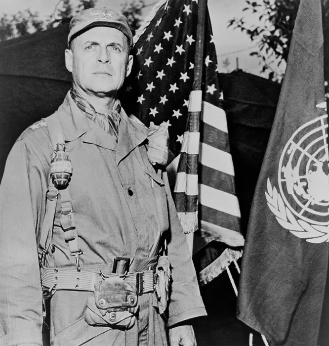 Framed Print : General Matthew Ridgway, Commander of United Nations forces in Korea. He replaced the insubordinate General Douglas MacArthur on April 11, 1951