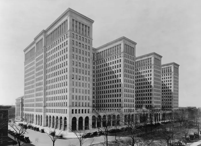 Framed Print : General Motors Building Detroit, Michigan, May 1921. It was completed in 1922 and served as General Motors world headquarters from 1923 until 2001
