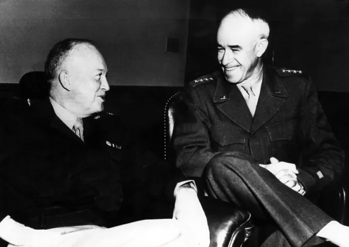 Framed Print : General Omar Bradley and General Dwight D. Eisenhower, 1947. Courtesy: CSU Archives / Everett Collection