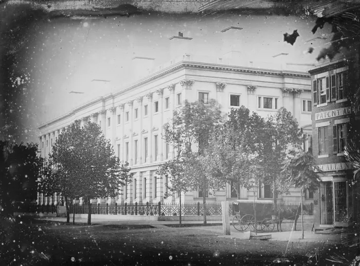 Framed Print : General Post Office from the corner of 7th Street and E Street, NW, Washington, D.C. 1847 Framed Print : General Post Office from the corner of 7th Street and E Street, NW, Washington, D.C. 1847