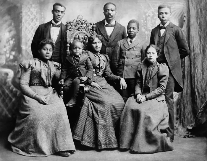 Framed Print : Three generations of an African American family photographed in New York City, ca. 1890s. From their names, the sitters appear to be the married daughters of Mr. And Mrs